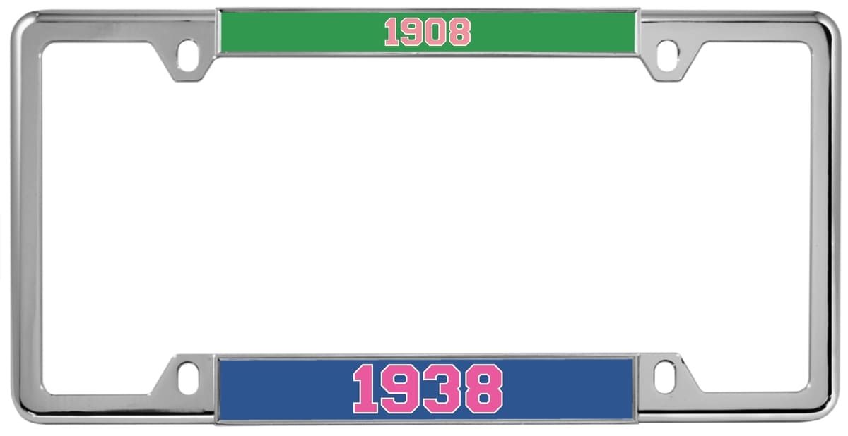 1908-1938 - 4-Hole Metal License Plate FRame with Polyurethane dome over text